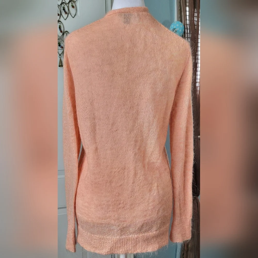 J. Crew Mohair Blend Boyfriend Cardigan Women's S Peach Button Down Long-sleeved - Picture 3 of 13